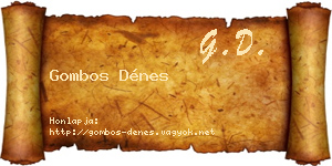 Gombos Dénes névjegykártya